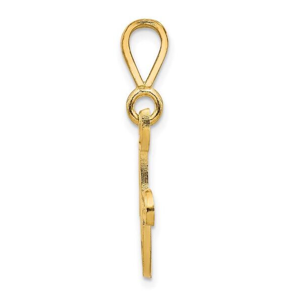 14k Yellow Gold, Maci Collection, LG Filigree Script Initial F Pendant - Picture 2 of 6